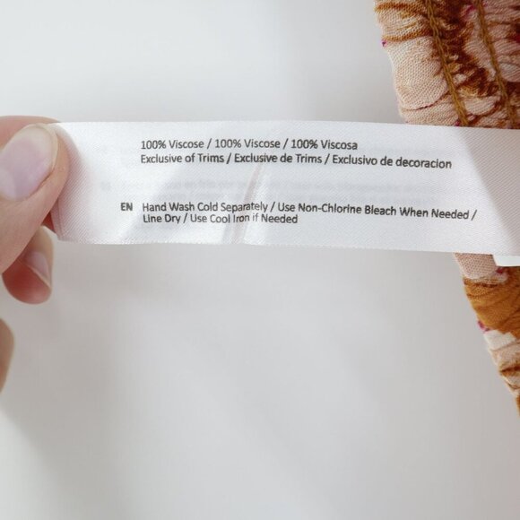 Band Of The Free Arizona Gold Floral Wide Leg Pant Womens L Boho Bohemian Hippie - Picture 6 of 12